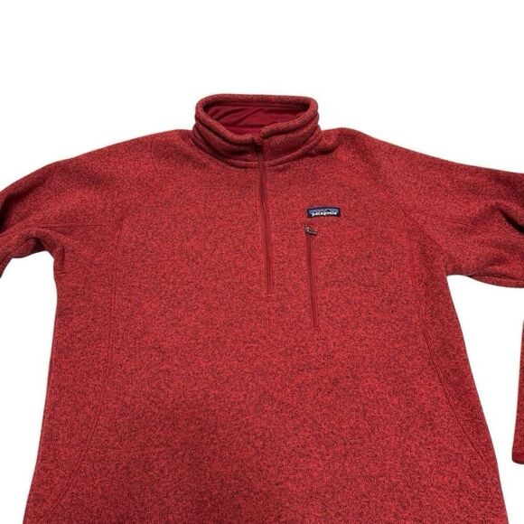 Patagonia Better Sweater Mens Medium Red Quarter Zip Hiking Fleece - Picture 3 of 7